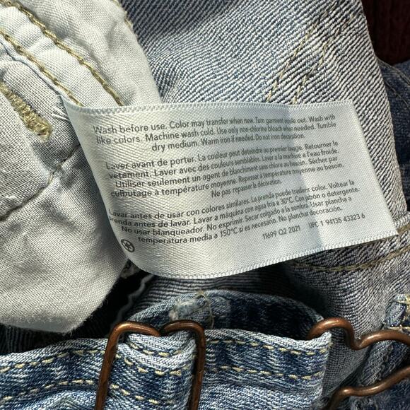 Oshkosh B’gosh Vestbak Overalls Toddler Girl Heart Pocket 2T Ruched Pockets Jean - Picture 9 of 9